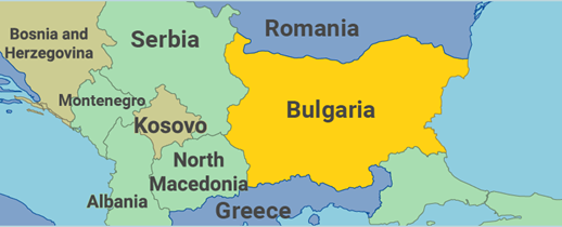 Mappa della Bulgaria