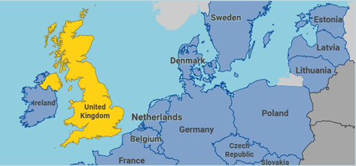 Mappa della Gran Bretagna
