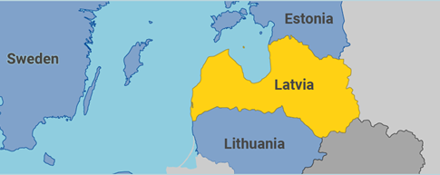 Mappa della Lettonia