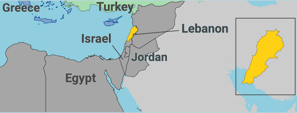 Mappa del Libano