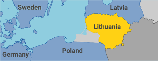 Mappa della Lituania