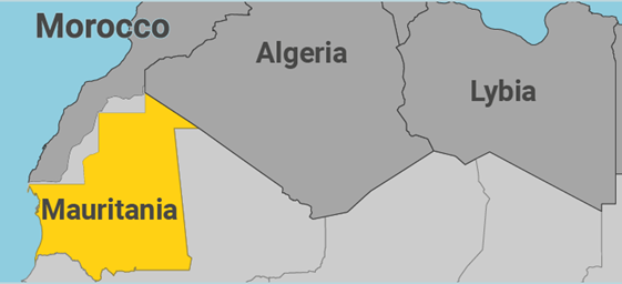 Mappa della Mauritania