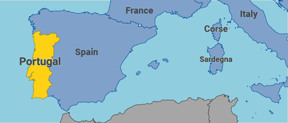 Mappa del Portogallo