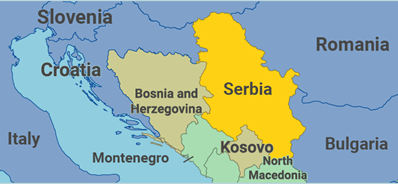 Mappa della Serbia