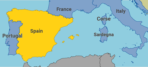 Mappa della Spagna