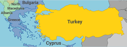 Mappa della Turchia